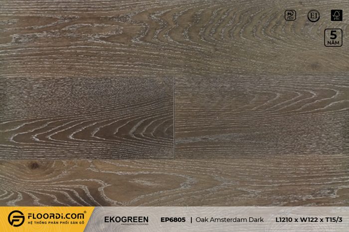 Sàn gỗ EP6805 Oak Amsterdam Dark - Premium