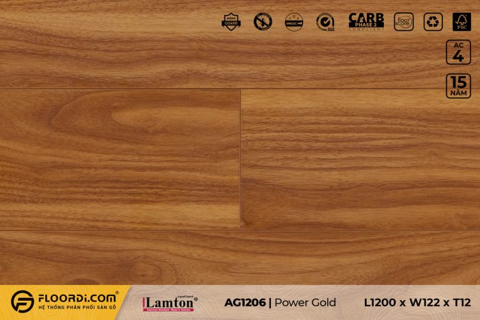 Sàn gỗ AG 1206 Power Gold 12mm AC4