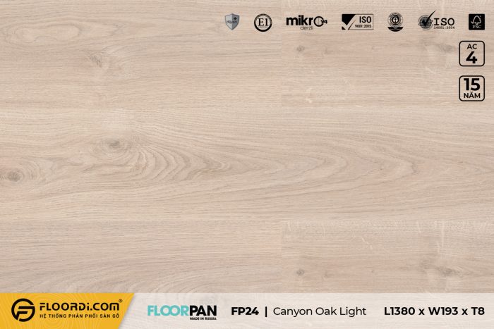 Sàn gỗ FP24 Canyon Oak Light 8mm AC4