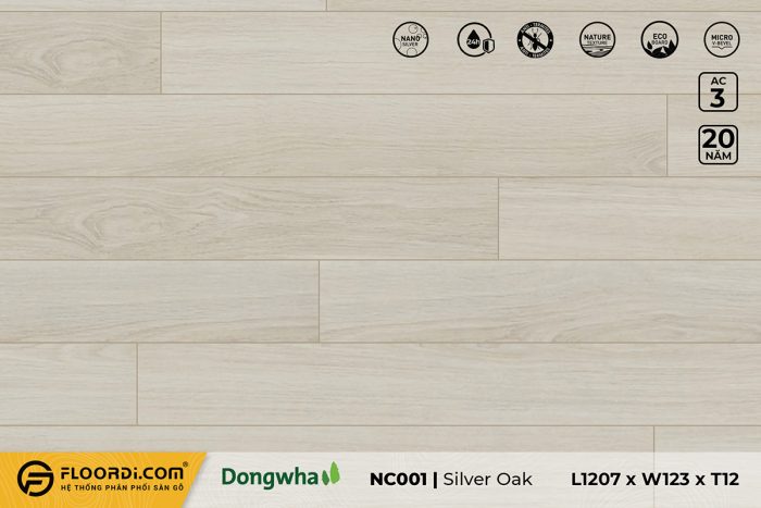 Sàn gỗ NC001 Silver Oak 12mm AC3