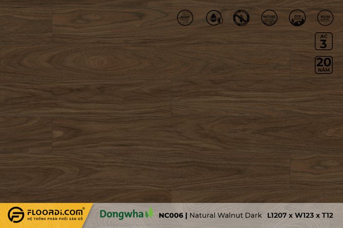 Sàn gỗ NC006 Natural Walnut Dark 12mm AC3