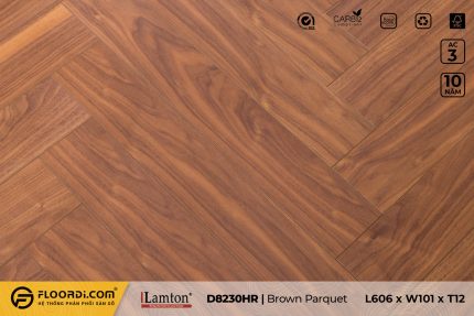 Sàn gỗ xương cá D8230HR Brown Parquet 12mm AC3