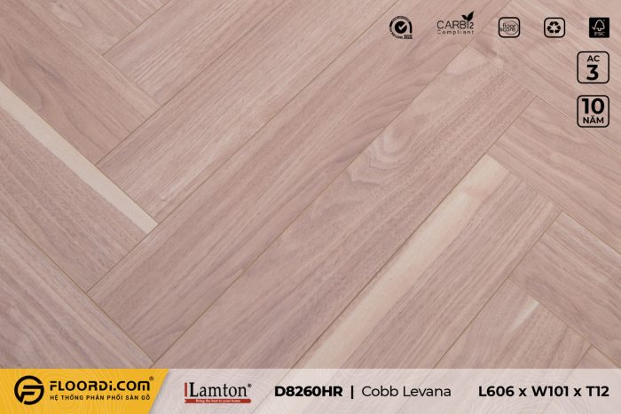 Sàn gỗ xương cá D8260HR Cobb Levana 12mm AC3