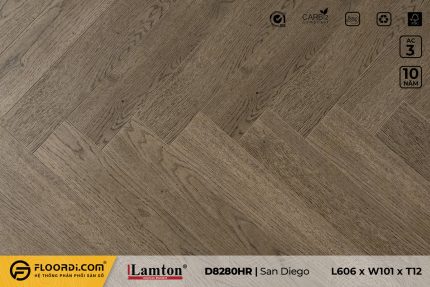 Sàn gỗ xương cá D8280HR San Diego 12mm AC3