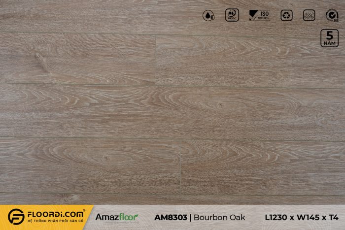 Sàn nhựa AM8303 Bourbon Oak - 4mm