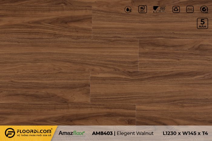 Sàn nhựa AM8403 Elegant Walnut - 4mm