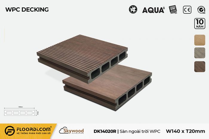 Sàn ngoài trời WPC DK14020R - Rosewood - 20mm