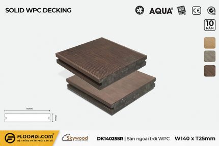 Sàn ngoài trời WPC Solid DK14025SR - Rosewood - 25mm