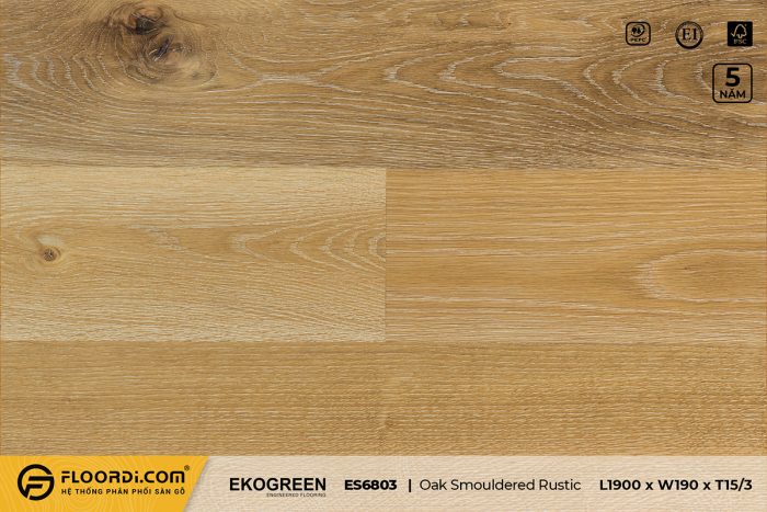 Sàn gỗ sồi ES6803 Oak Smouldered Rustic - Signature - 15/3mm