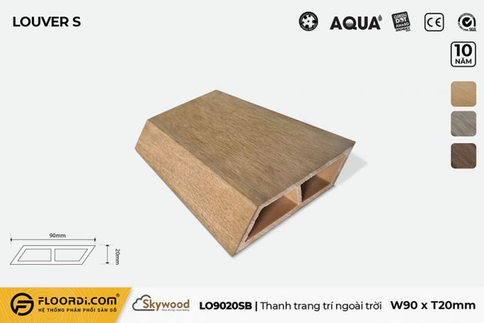 Thanh lam gỗ trang trí LO9020SB - B.Teak - 20mm