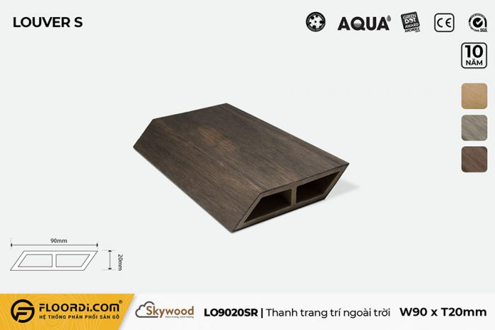 Thanh lam gỗ trang trí LO90209SR - Rosewood - 20mm