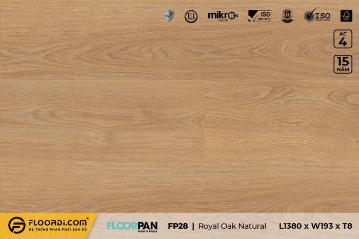 Sàn gỗ FP28 Royal Oak Natural 8mm AC4