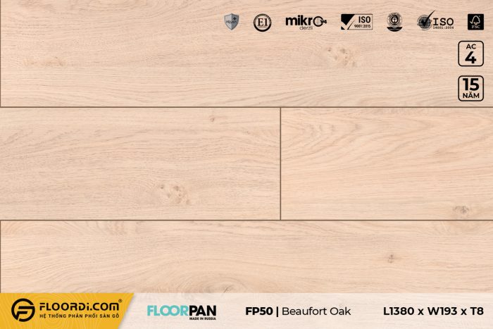 Sàn gỗ FP50 Beaufort Oak 8mm AC4