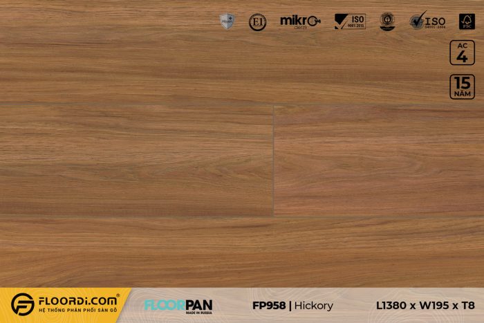 Sàn gỗ FP958 Hickory 8mm AC4