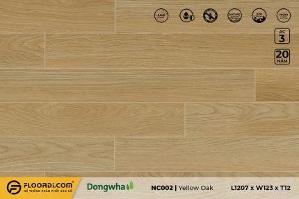 Sàn gỗ NC002 Yellow Oak 12mm AC3