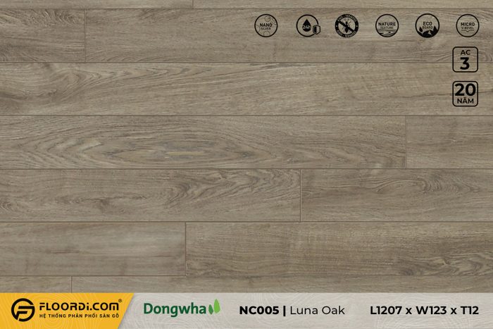 Sàn gỗ NC005 Luna Oak 12mm AC3