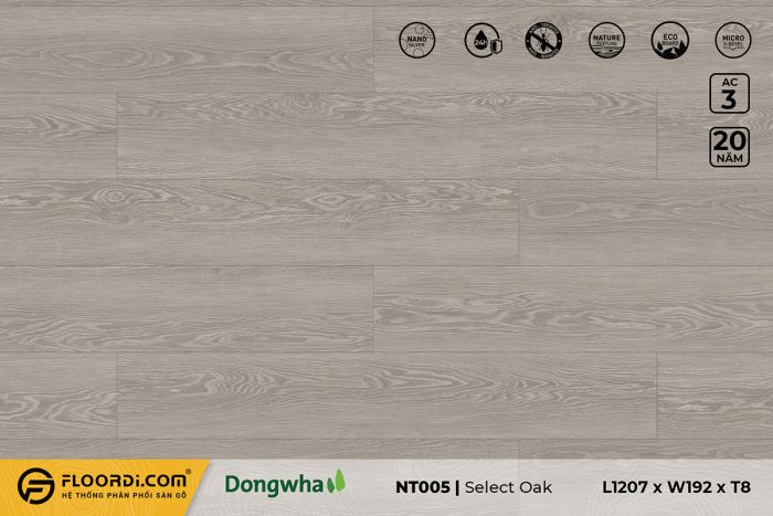 Sàn gỗ NT005 Select Oak 8mm AC3