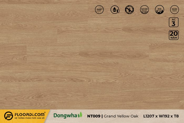 Sàn gỗ NT009 Grand Yellow Oak 8mm AC3