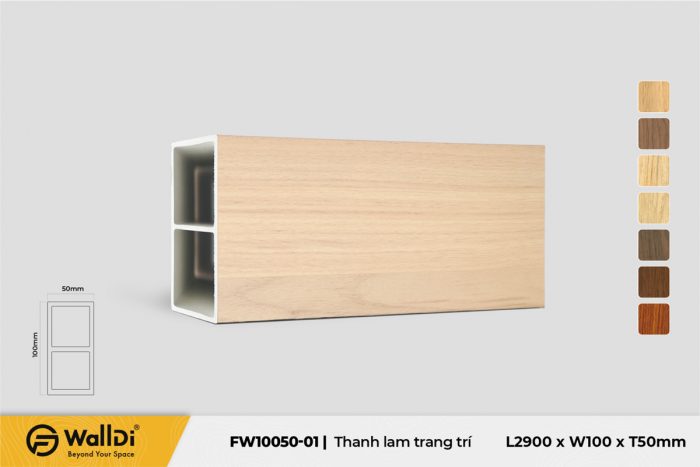 Thanh lam trang trí FW10050-01 - Light Walnut - 50mm