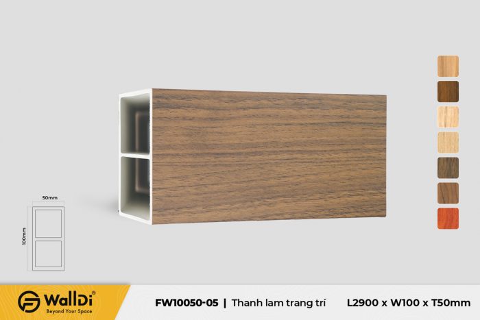 Thanh lam trang trí FW10050-05 - Dark Walnut - 50mm