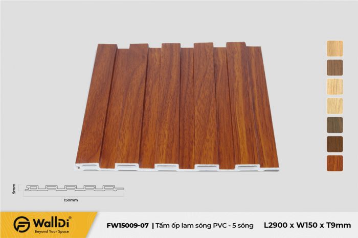 Lam nhựa 5 sóng FW15009-07 - Specila Redwood - 9mm