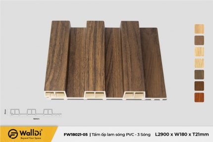 Lam nhựa 3 sóng FW18021-05 - Dark Walnut - 21mm