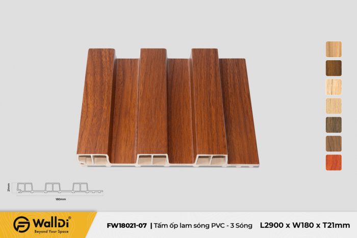 Lam nhựa 3 sóng FW18021-07 - Specila Redwood - 21mm