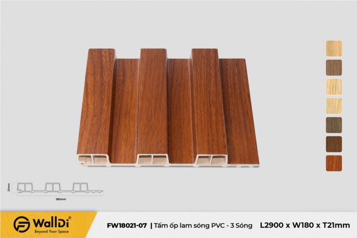 Lam nhựa 3 sóng FW18021-07 - Specila Redwood - 21mm