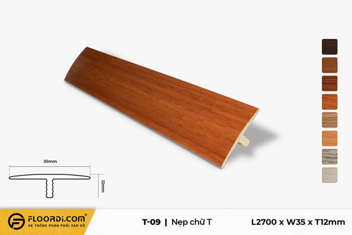 Nẹp chữ T-T09 Red Brown 12mm