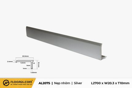 Nẹp nhôm chữ L AL207S Sliver 10mm