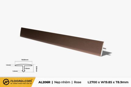 Nẹp nhôm chữ T Al206R Rose 8.9mm