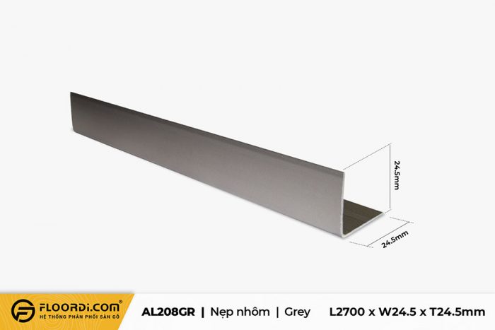 Nẹp nhôm chữ V AL208GR Grey 24.5mm