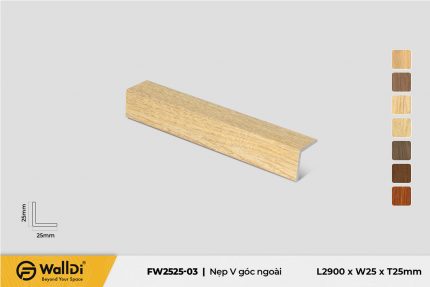 Nẹp V góc ngoài FW2525-03 Natural Oak 25mm