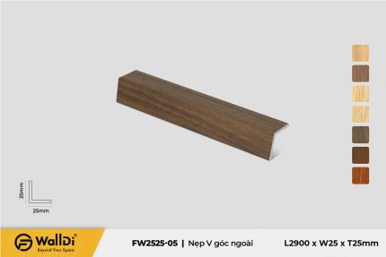 Nẹp V góc ngoài FW2525-05 Dark Walnut 25mm