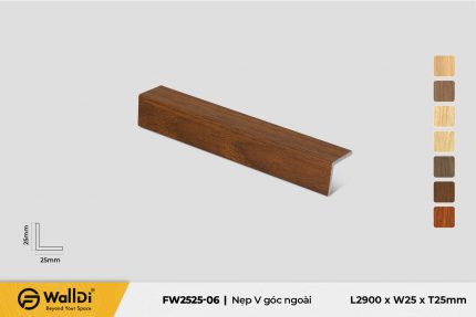 Nẹp V góc ngoài FW2525-06 Red Walnut 25mm