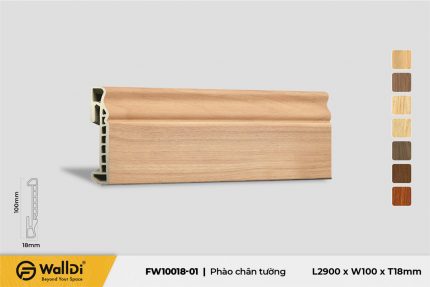 Phào chân tường FW10018-01 Light Walnut 18mm