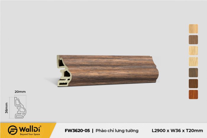 Phào chỉ lưng tường FW3620-05 Dark Walnut 20mm