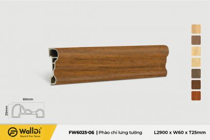 Phào chỉ lưng tường FW6025-02 Special Walnut 25mm