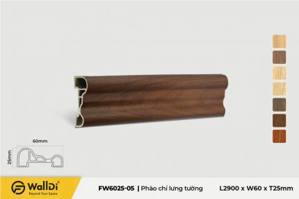 Phào chỉ lưng tường FW6025-05 Dark Walnut 25mm