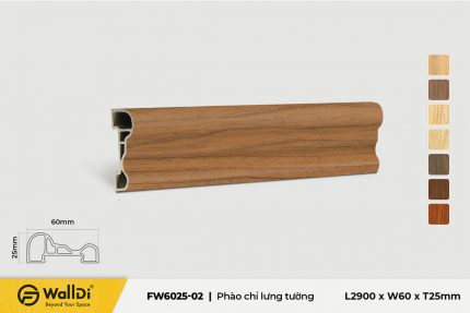 Phào chỉ lưng tường FW6025-06 Red Walnut 20mm