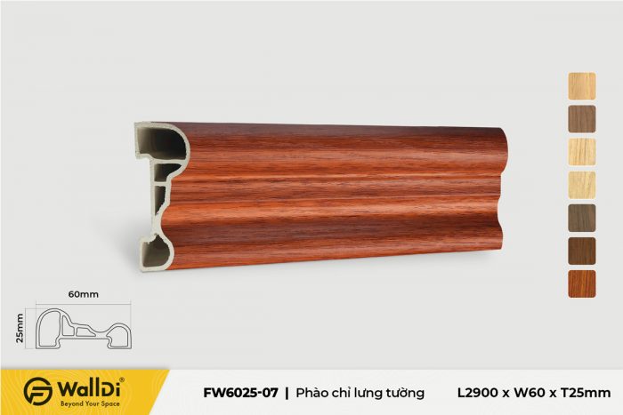 Phào chỉ lưng tường FW6025-07 Specila Redwood 25mm