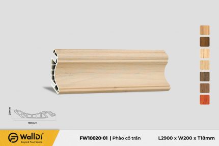 Phào cổ trần FW10020-01 Light Walnut 20mm