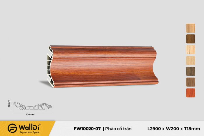 Phào cổ trần FW10020-07 Specila Redwood 20mm