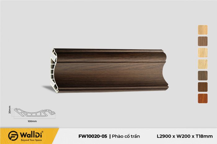 Phào cổ trần 10020-05 Dark Walnut 20mm