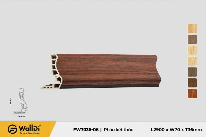 Phào kết thúc FW7036-06 Red Walnut 36mm