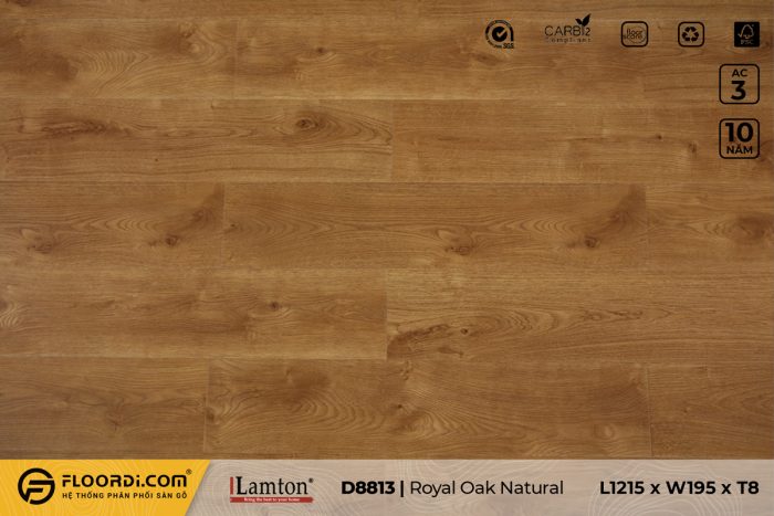 Sàn gỗ D8813 Royal Oak Natural 8mm AC3