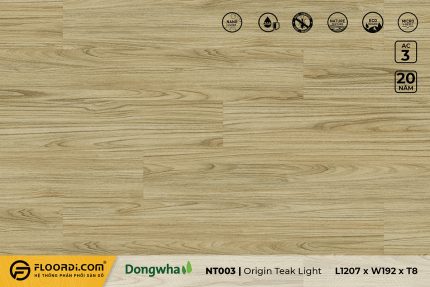 Sàn gỗ NT003 Origin Teak Light 8mm AC3