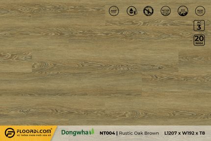 Sàn gỗ NT004 Rustic Oak Brown 8mm AC3