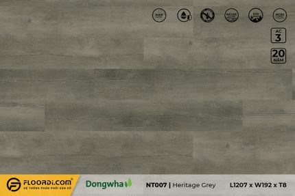 Sàn gỗ NT007 Heritage Grey 8mm AC3