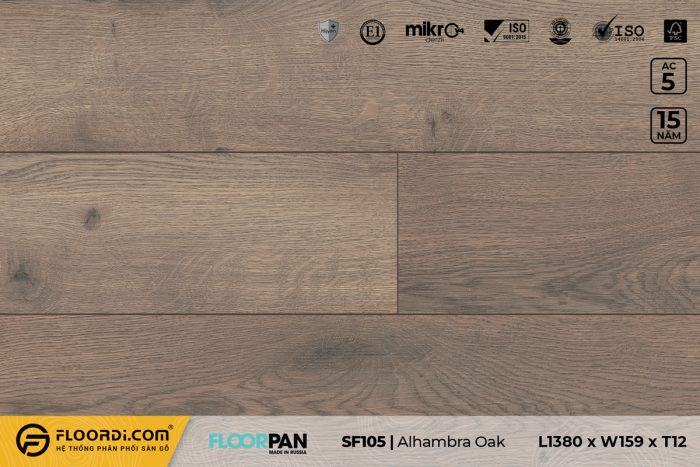 Sàn gỗ SF105 Alhambra Oak 12mm AC5